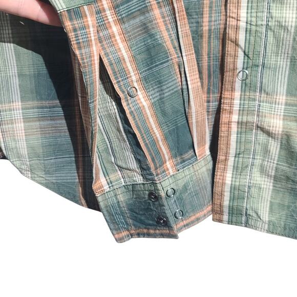 prAna Green Plaid Holstad Long Sleeve Shirt Size M - Picture 4 of 5